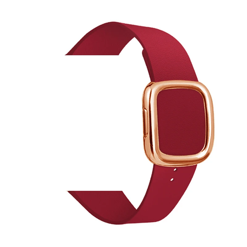 Ruby red 3 Кожаная Петля ремешок для apple watch группа 5 4 44/40 мм современный стиль браслет на запястье, аксессуары для наручных часов iWatch серии 3/2/1 42/38 мм - Цвет ремешка: Ruby red 3