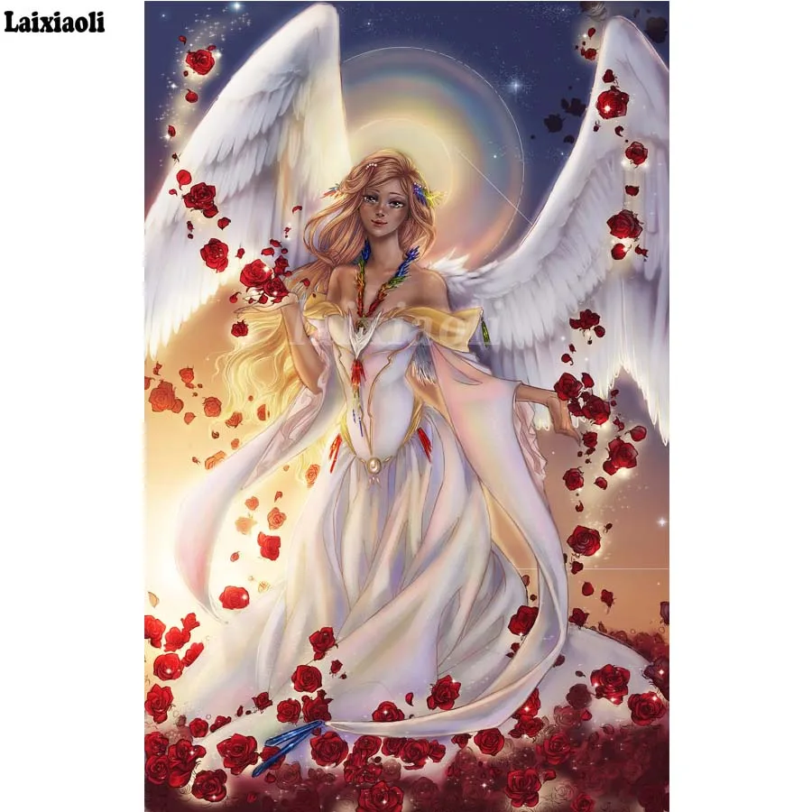 

New Diamond Painting cartoon girl Diamond Embroidery beauty angel rose full square round drills Rhinestone Mosaic cross stitch
