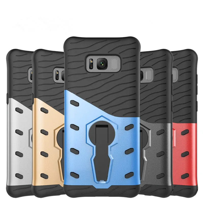 Metal Anti Shock Proof Resist Hybrid Phone Case for Samsung S8 Plus S7 Edge S5 Note 5 S6 J7 A510 J5 Stand Holder Cover |