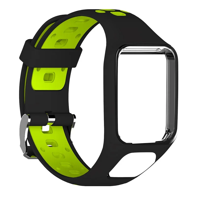 black lime Сменный ремешок для наручных часов Силиконовый ремешок для TomTom 2 3 серии Runner 2 3 Spark Series Golfer 2 Adventurer gps часы - Цвет: black lime