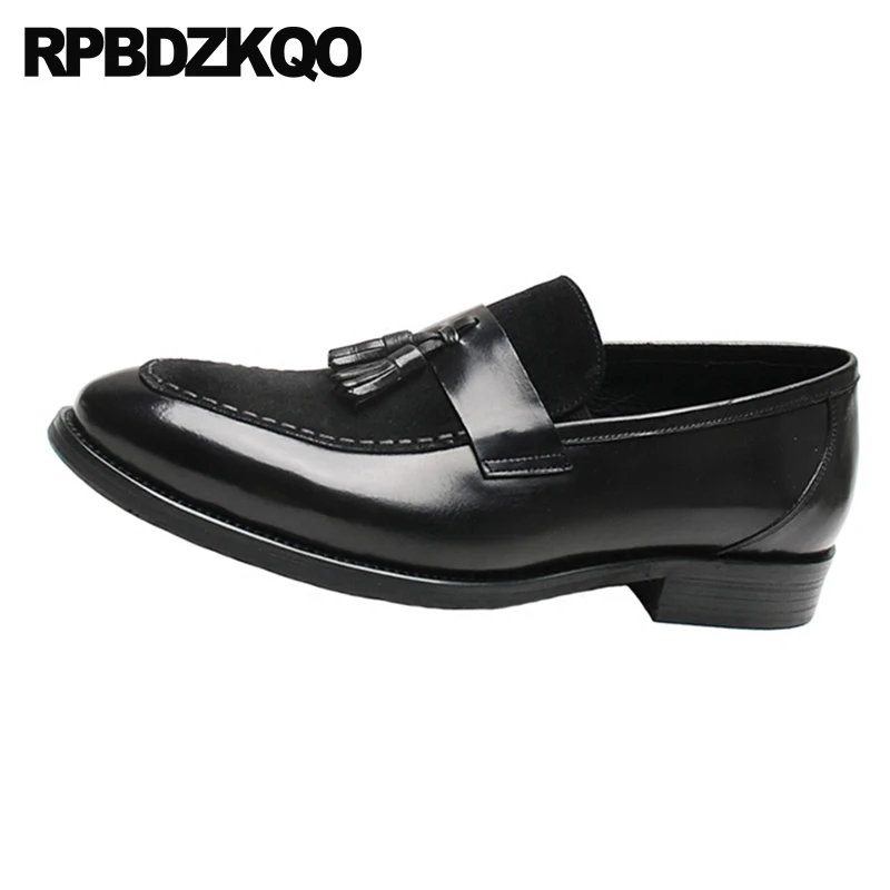 Нубук Мужская обувь с кисточками для выпускного вечера 2021 острым носком цвет: