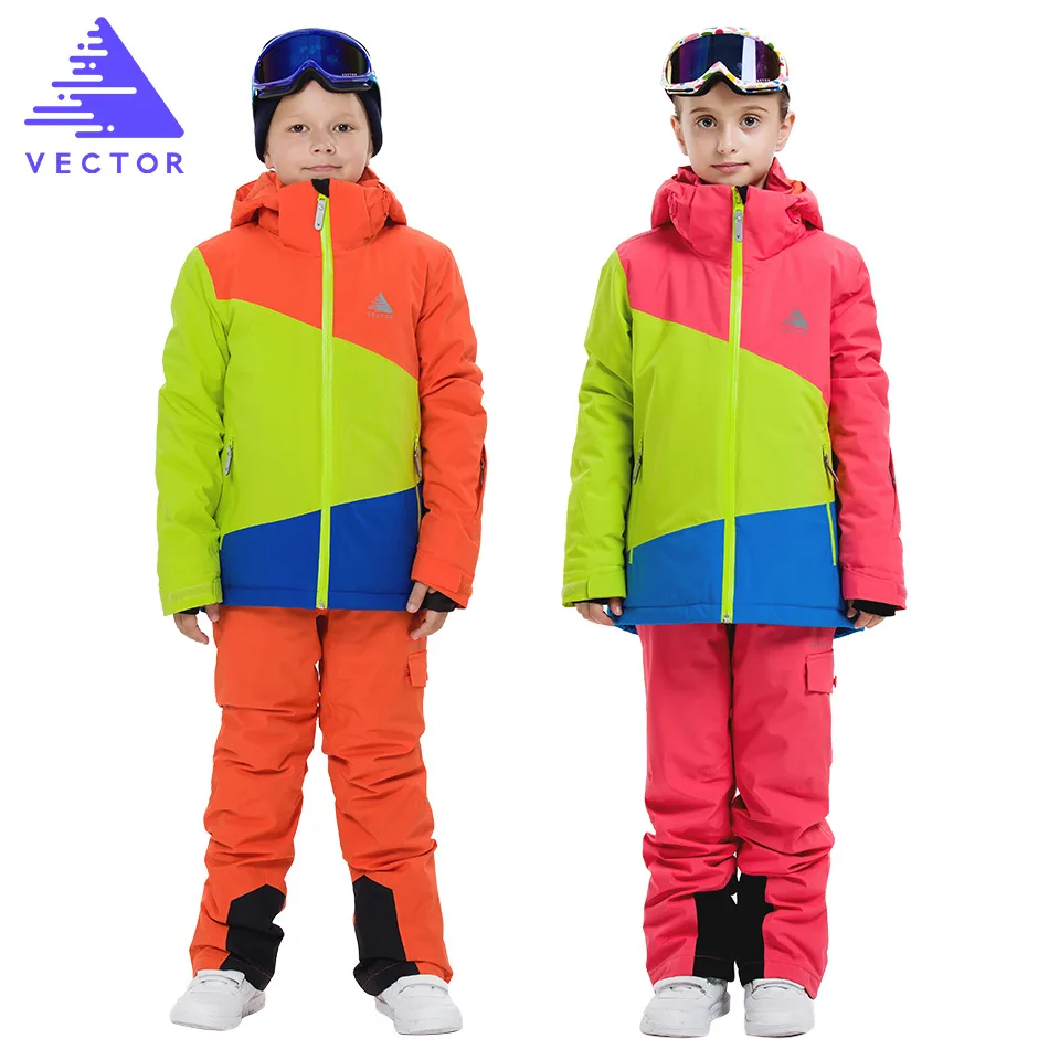 Векторные профессиональные детские лыжные костюмы теплые водонепроницаемые