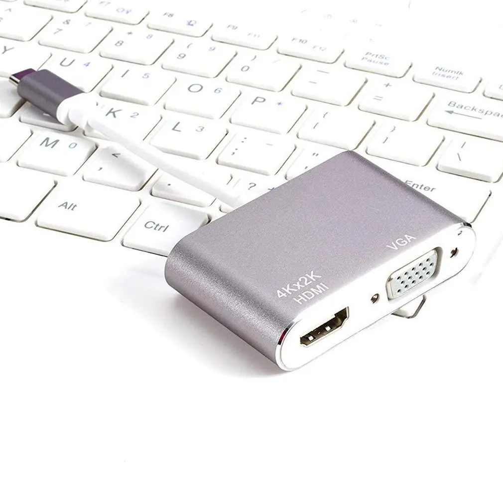 Адаптер USB C к VGA | HDMI 4K Thunderbolt 3 (USB type) HDMI|Беспроводные адаптеры|