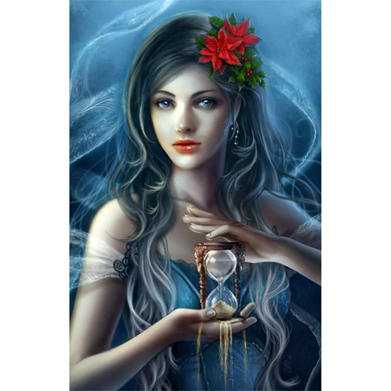 Полностью квадратная и круглая креативная Алмазная вышивка Time Girl 5D Diy картина