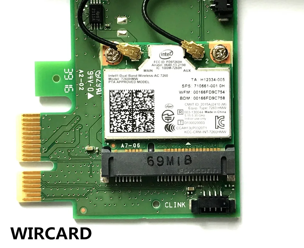 Новый двухдиапазонный беспроводной AC 7260 Intel 7260HMW 7260AC 2 4G/5 Ghz 802.11ac 2x2 WiFi карта + Bluetooth 4
