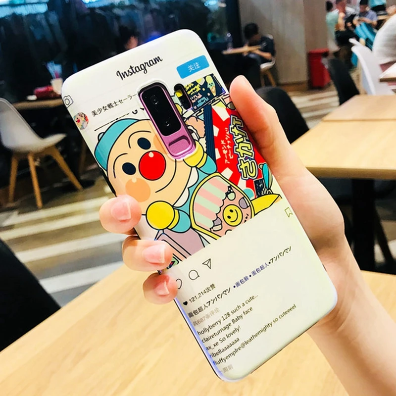 Милый мультфильм Anpanman blue ray Телефон чехол для samsung Galaxy S9 S8 плюс Примечание 8 S7 край