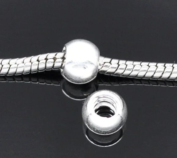 Серебряные украшения doreenbeads Smooth Stopper винтовые шарики подходят для европейского