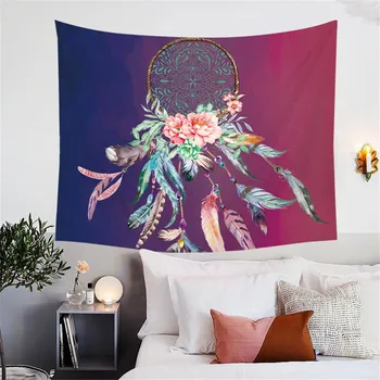 BlessLiving Dreamcatcher Tapestry Wall Hanging Tribal Wall Carpet Multicolors Bedspreads Floral Sheet Home Decoration 150x200cm 4
