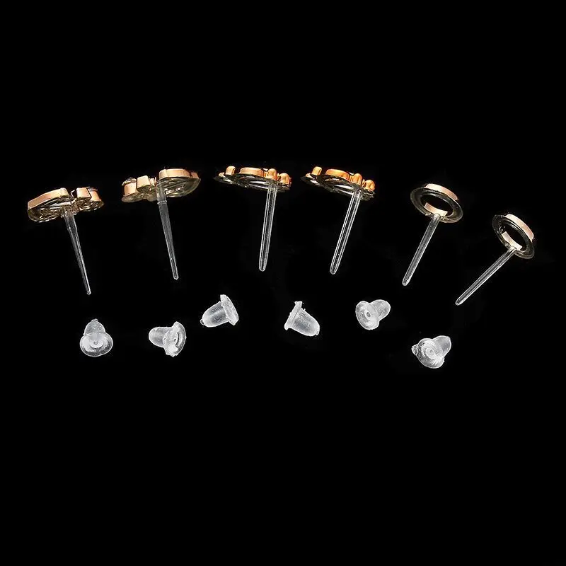 36 пар прозрачный пластиковый Комплект сережек серебристого цвета с круглыми