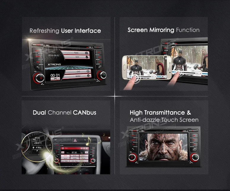 XTRONS 7 дюймов HD сенсорный экран 2 DIN Автомобильный dvd-плеер gps навигация радио для Audi A4 S4 RS4 2002 2003 2004 2005 2006 2007 2008