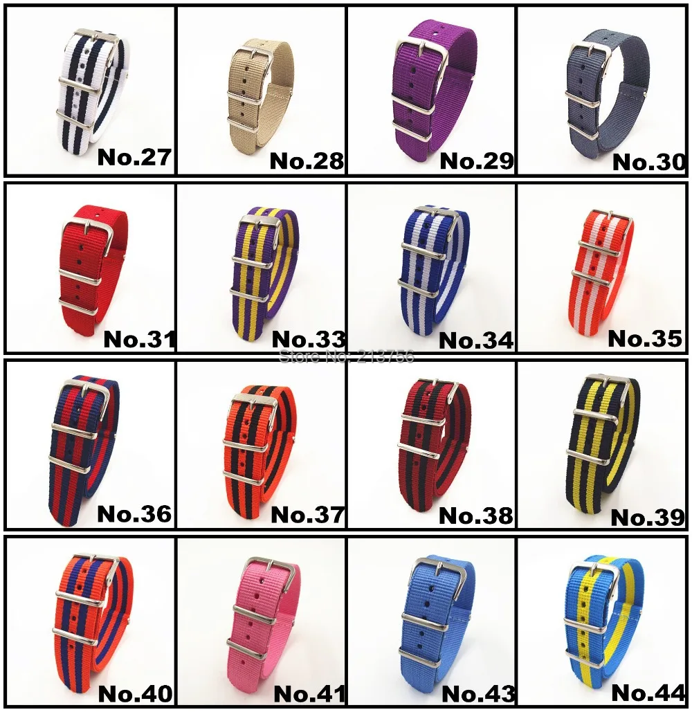 Оптовая продажа 2000 шт./лот высокое качество 20 мм нейлоновый ремешок для часов NATO