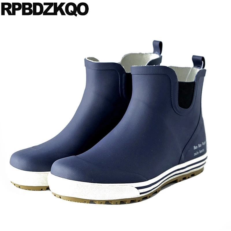 Водонепроницаемые черные повседневные ботильоны на толстой подошве резиновые