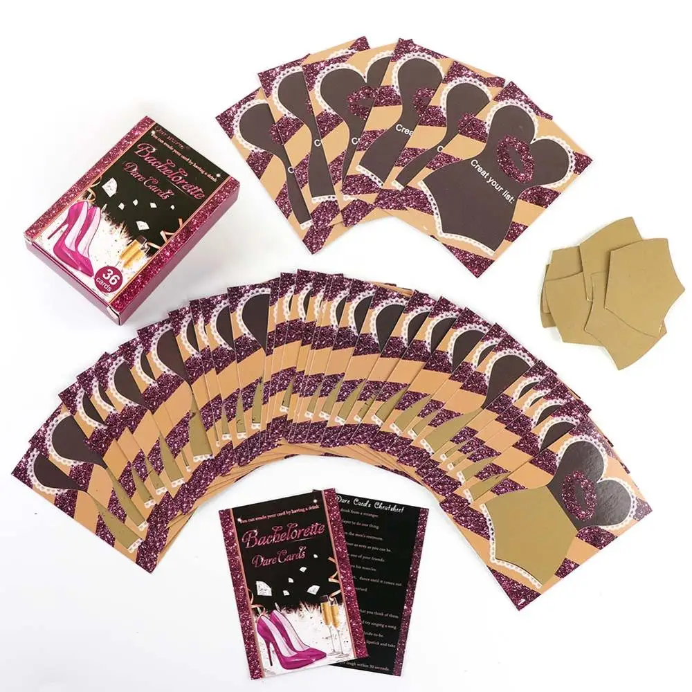 1 set Dare card OurWarm девичник Невеста To Be девушки ночной питье фото реквизит Дик игра холостяк взрослые курицы вечерние сувениры Свадебные украшения - Цвет: 1 set Dare card