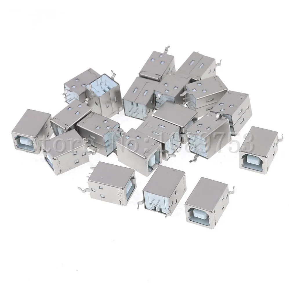 20 Pcs USB 2.0 B Type Female Printer Socke to 4Pin Connector