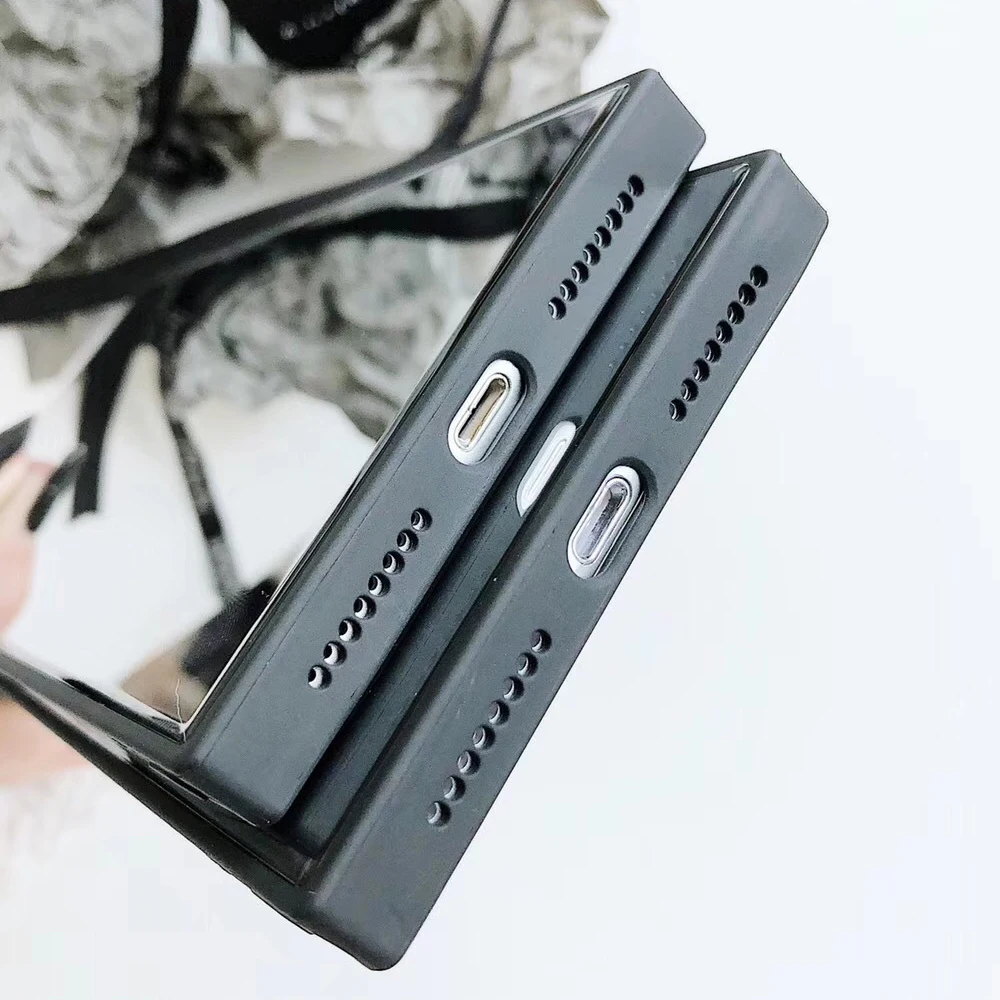 Зеркальный квадратный чехол для телефона с девушкой макияжа iPhone 12 Mini 11 Pro Max XR XS 7 8