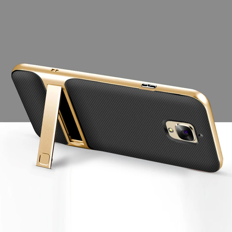 Gold YonLinTan coque, чехол, чехол для oneplus 3 one plus 3 3T oneplus 3 силиконовый силиконовый на задней части телефона с держателем крышки - Цвет: Gold
