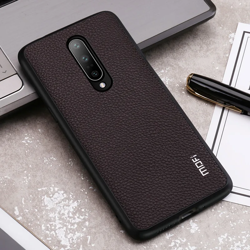 Для Oneplus 7 Pro Кожаный чехол Mofi для Oneplus 7 Чехол Pu деловой стиль для Oneplus 7 Защита от отпечатков пальцев для One Plus 7 - Цвет: Brown