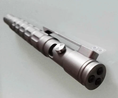 Murah Titanium TC4 135Mm EDC Taktis Gel Pena 47G Dengan Bolt Action Desain Tombol 3 Silicon Nitride Manik-manik Atas Untuk Darurat Palu