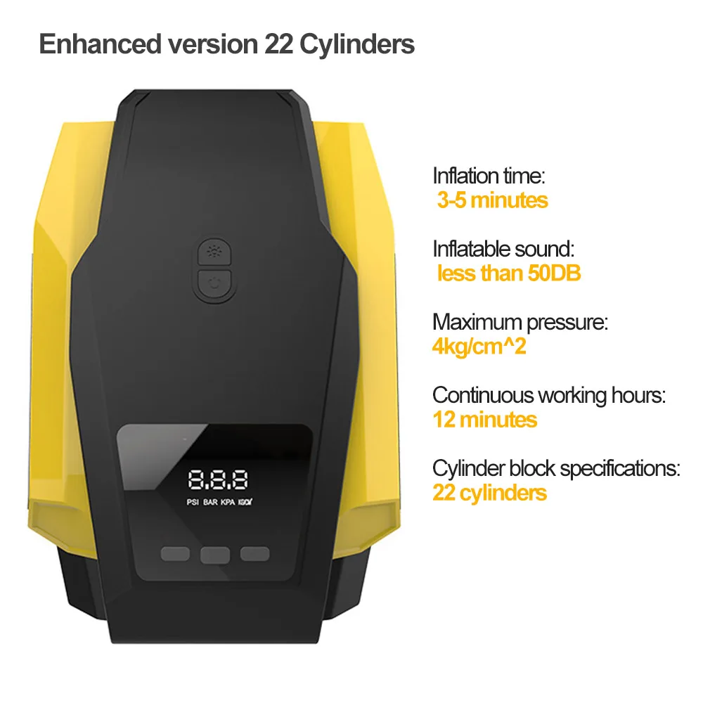 AOSHIKE воздушный компрессор singelcylinder 12V 100W 15A 150PSI металлический автомобиль Inflatabl насос авто шин с прикуривателем - Название цвета: Зеленый