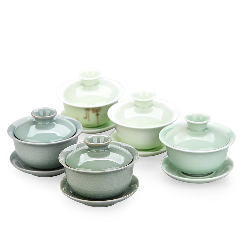 Чайная чашка Gaiwan чайная из белого фарфора высокого качества ручная роспись для