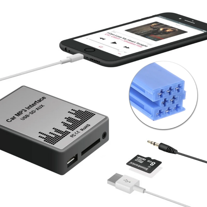 USB SD AUX Автомобильный MP3 радио цифровой CD Changer адаптер для Renault 8pin Clio | Автомобили и