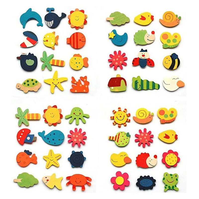 1 упаковка (12 шт.) деревянные кухонные магнитные наклейки для холодильника