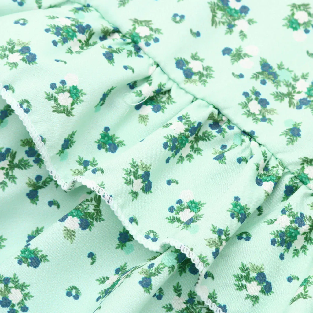 Детская одежда топы с оборками и цветочным рисунком для маленьких девочек