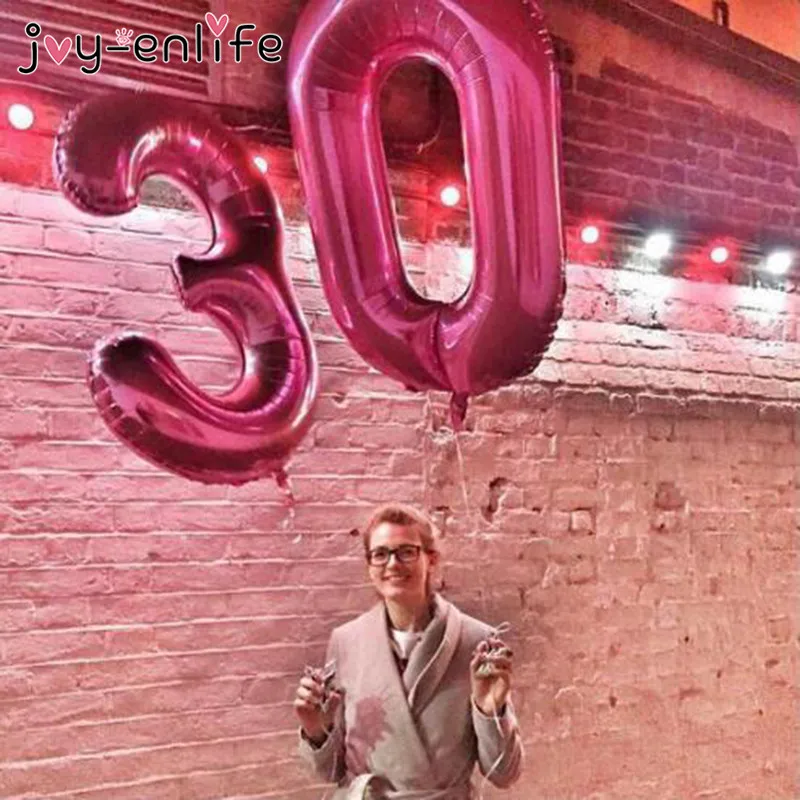 40 дюймов 30/40/50/60 Юбилей алюминиевый Фольга воздушные шары для дня рождения воздушные шары бакалавра вечерние Свадебные украшения поставки