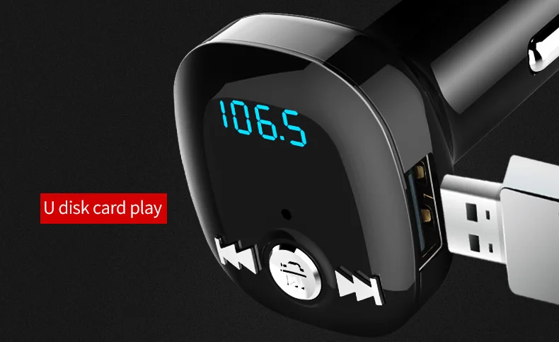 Jilang fm-передатчик Bluetooth Handsfree автомобильный комплект Автомобильный аудио mp3-плеер с 2.4A двойной USB Автомобильное зарядное устройство Поддержка U диск/TF карта