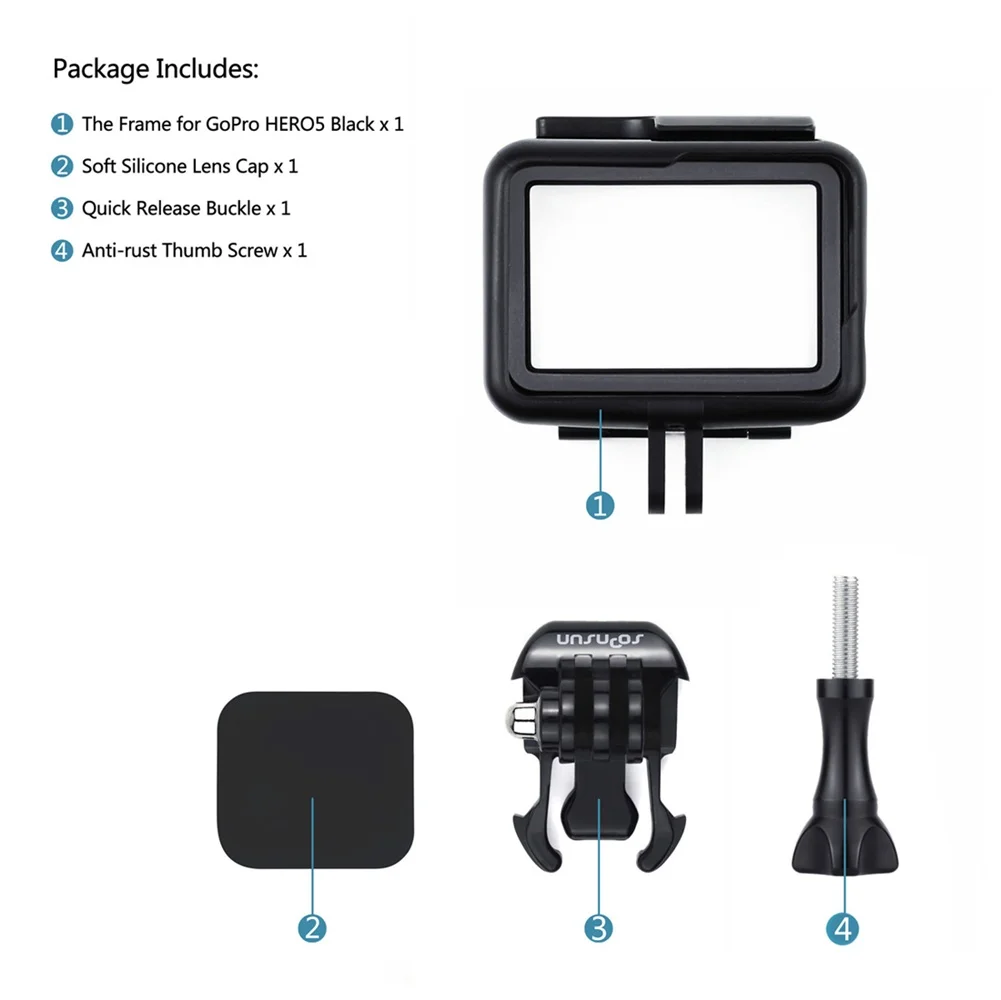 GP826 SOONSUN стандартная рамка крепление защитный корпус чехол для GoPro Hero 5 6 7 черный Экшн-камера Go Pro Аксессуары - Цвет: GP826