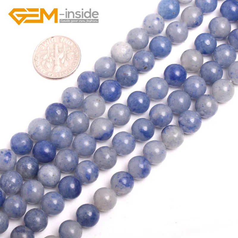 

8mm 10mm Round Blue Aventurine Jades Gem stone Beads For Jewelry Making Beads Strand 15" DIY Gem-inside