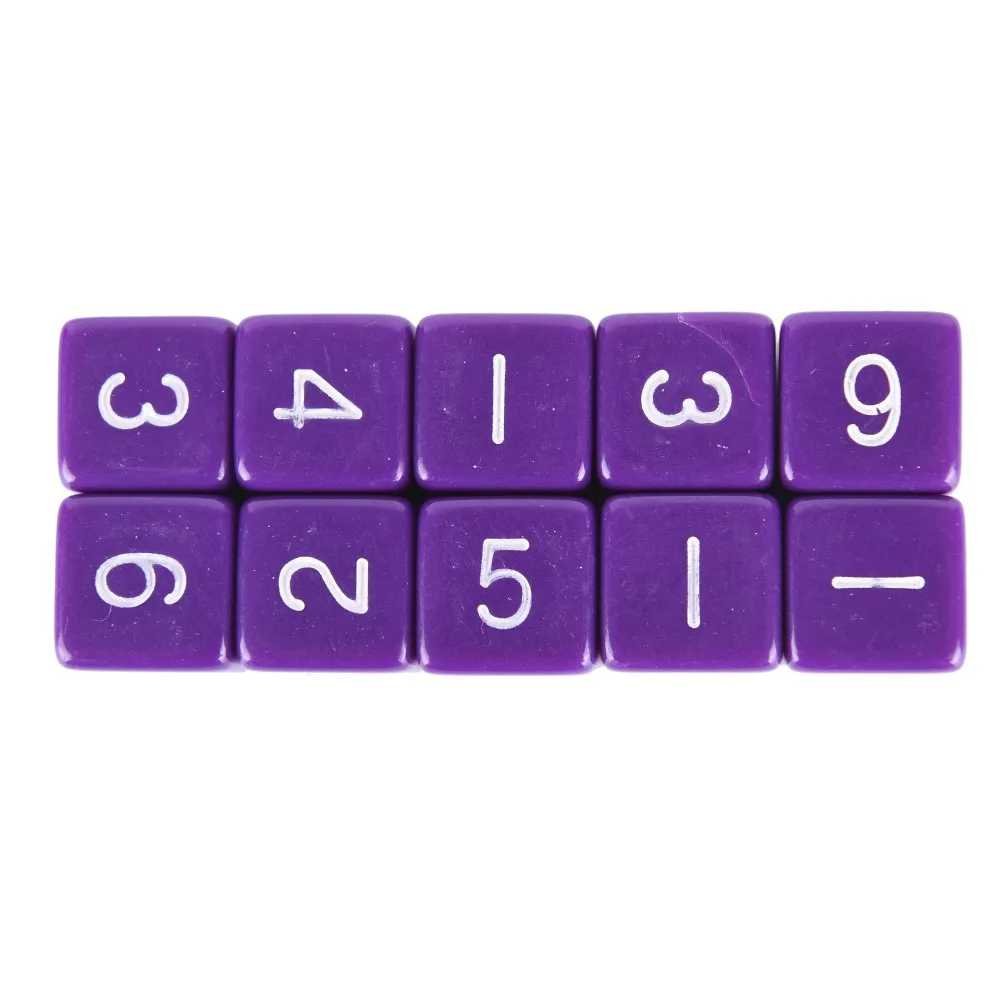 10 шт./лот, 5 цветов, аксессуары для настольной игры, 16 мм, D6, игральные кости, шестигранные штампы с цифрами для забавных, вечерние, Клубные, для паба
