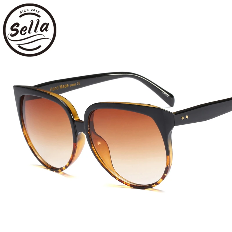 Sella High Quality Acetate Oversized Women Cateye Sunglasses 2019 New Arrival Gradient Lens Sun Glasses Shade For Ladies | Аксессуары