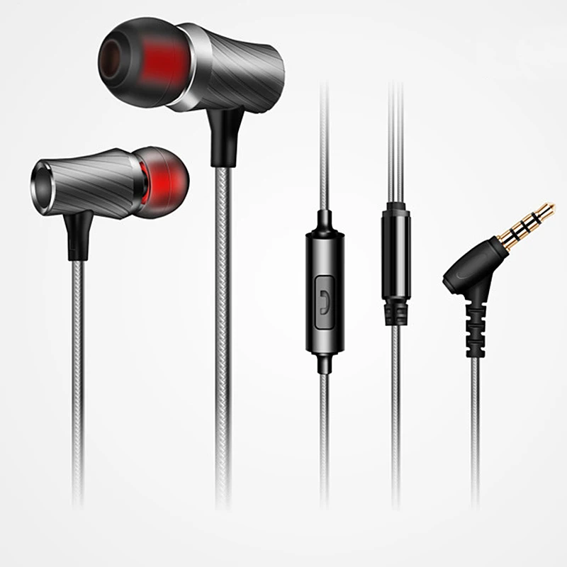 Earphones Wired earphone Headset with Mic Metal Heavy Bass Noise Cancelling mp3 Earbuds for phone xiaomi iphone fone de ouvido |
