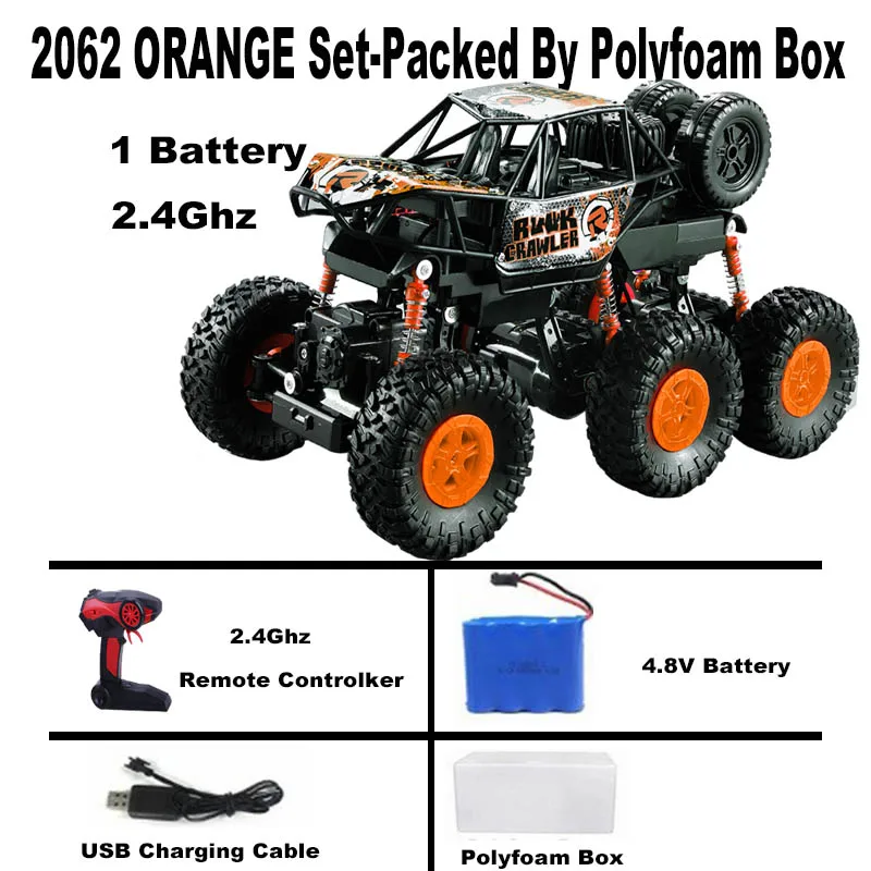2062 orange Новые 6WD 1/16 RC автомобили обновленная версия 2,4G Радиоуправляемый Р/У Машинки приводные игрушки с дистанционным управлением высокоскоростные внедорожные электрические игрушки для детей - Цвет: 2062 orange