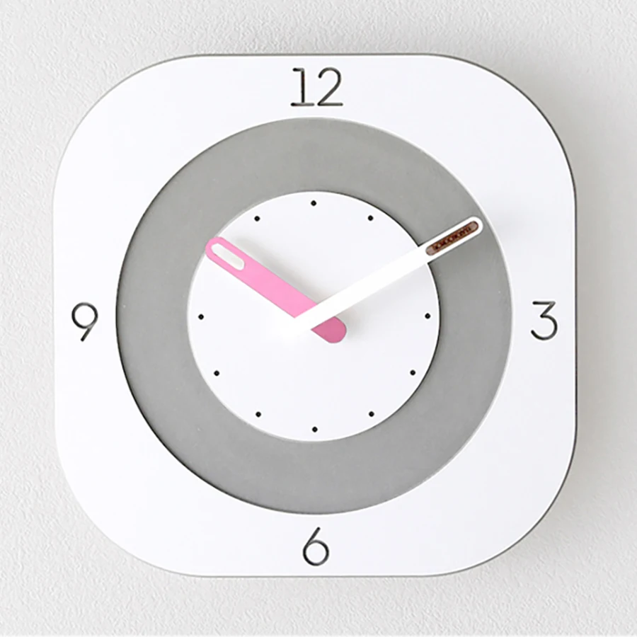 Арт белый квадратные настенные часы современный дизайн домашний декор Pow