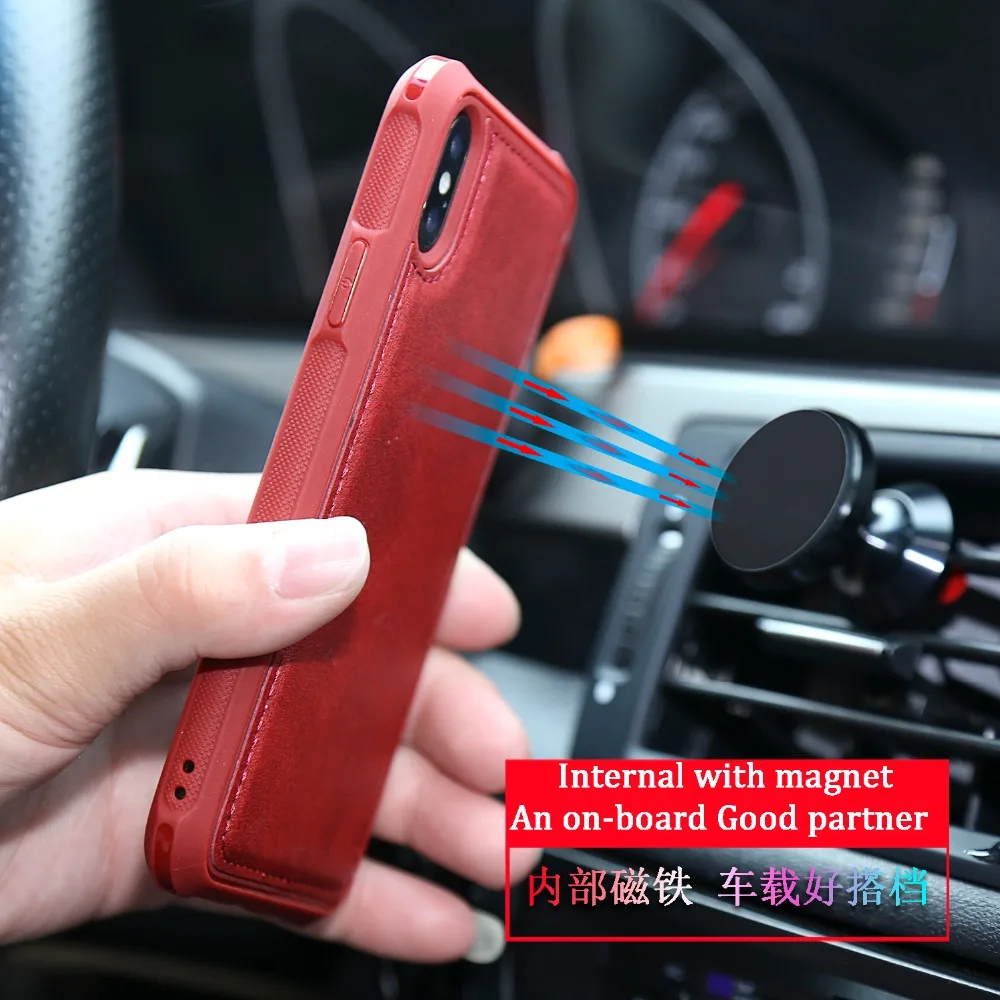 Магнитный автомобильный чехол держатель для iphone X из ТПУ iPhone 6 6S 7 8 Plus с