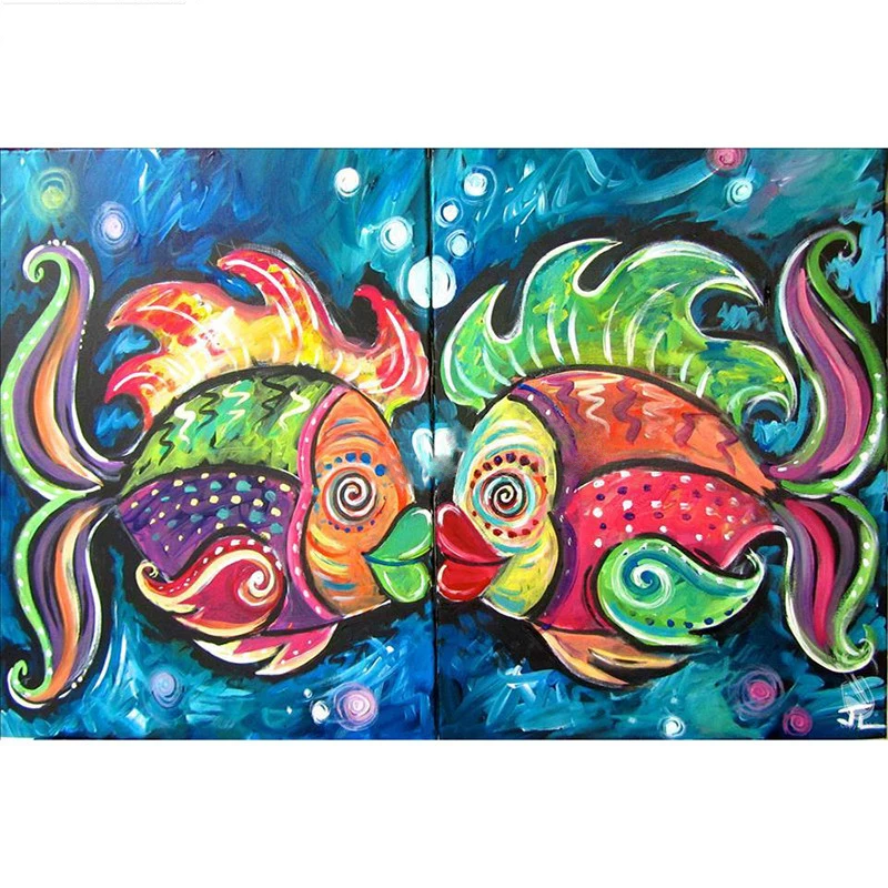 

Full square/Round drill Diamond embroidery colorful fish 5D DIY diamond Painting Cross Stitch Rhinestone Mosaic decor