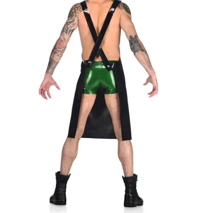 Простой мужской фартук из латексной резины с большим карманом сексуальный