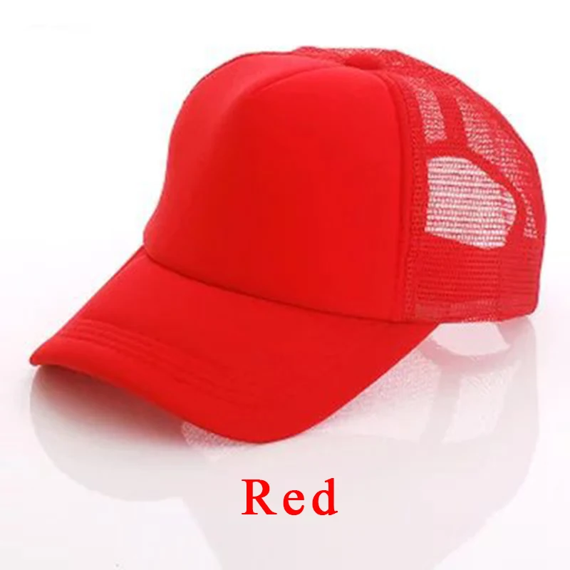 Red Заводские обычные бейсболки бесплатно DIY персональный дизайн логотип изображения текст для взрослых и детей ребенок без рисунка, с сеткой Кепка-бейсболка кепка для мужчин и женщин - Цвет: Red