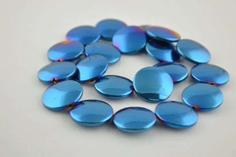 5 шт. бусины темно-синего цвета с гематитовым покрытием высококачественные