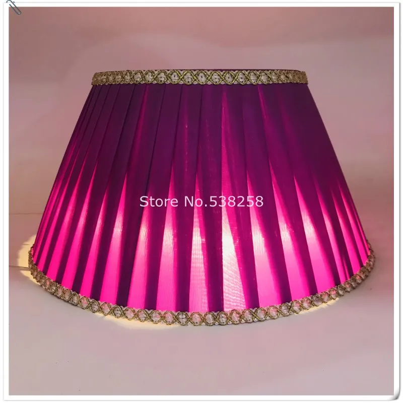 Лампа E27 в стиле арт деко для настольных ламп Круглый тканевый абажур розового и