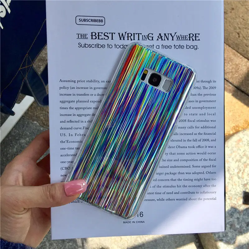 QINUO Блестящий Радужный чехол для Samsung S8 S8Plus крутой лазерный голографический S9 S9Plus