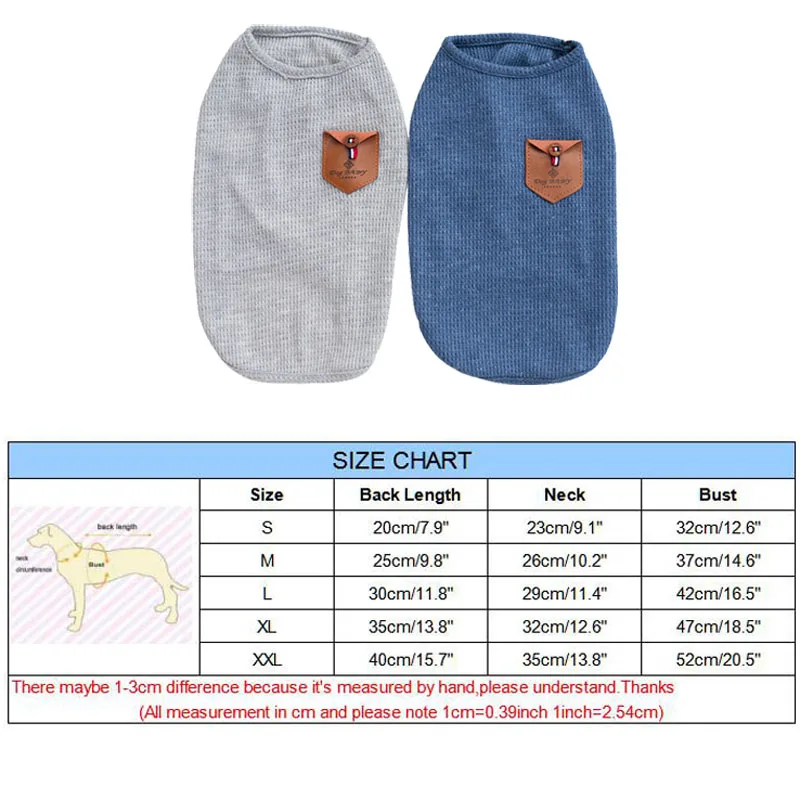 Pawstrip S-XXL летняя одежда для собак Однотонная рубашка для щенков Чихуахуа жилет для маленьких собак