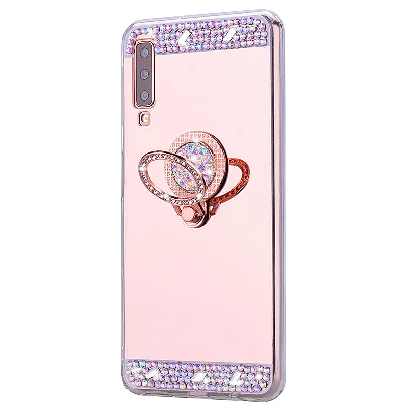 Для Galaxy A50 чехлы для телефонов роскошный зеркальный блестящий Кристальный