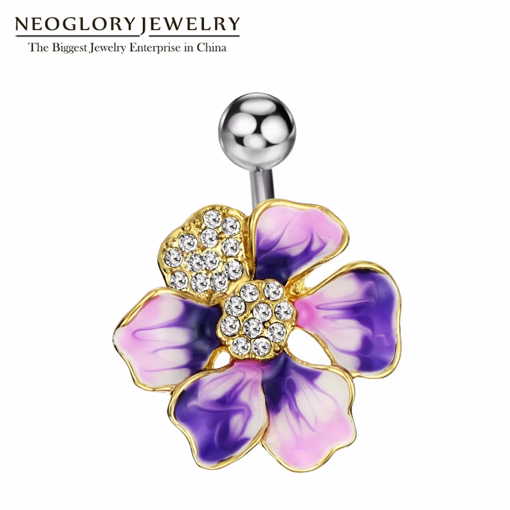 Украшения для тела Neoglory модные украшения в виде цветов со стразами и пупырчатыми