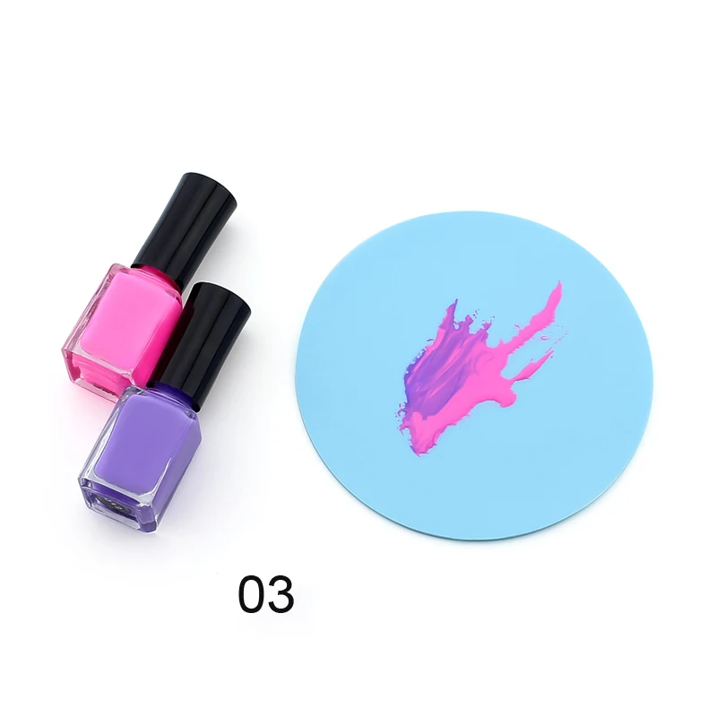 6 шт. мини удобная Силиконовая Палитра для ногтей моющийся прочный коврик