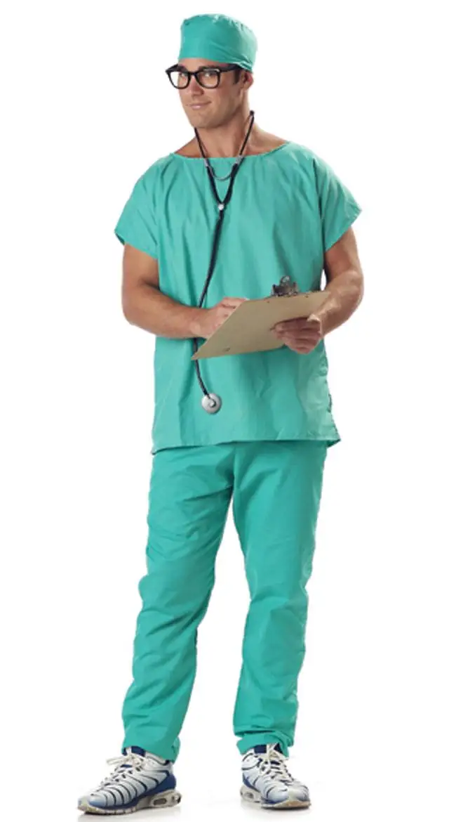 Doctor Costume Men Halloween Deluxe Adult Blue Cosplay |