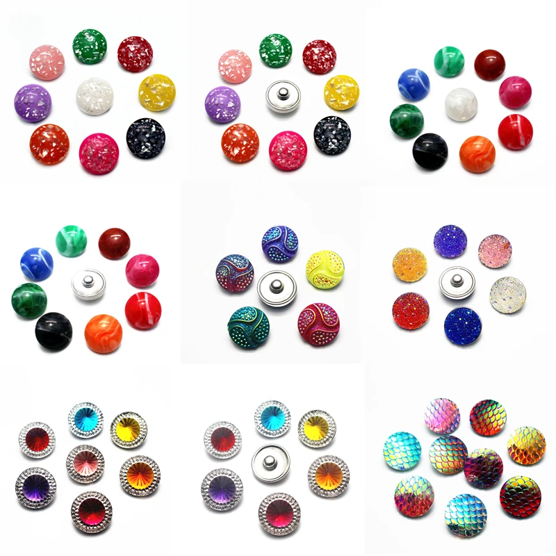 Новые 12 шт/партия пластиковые смолы Хрустальные стеклянные талисманы на кнопках