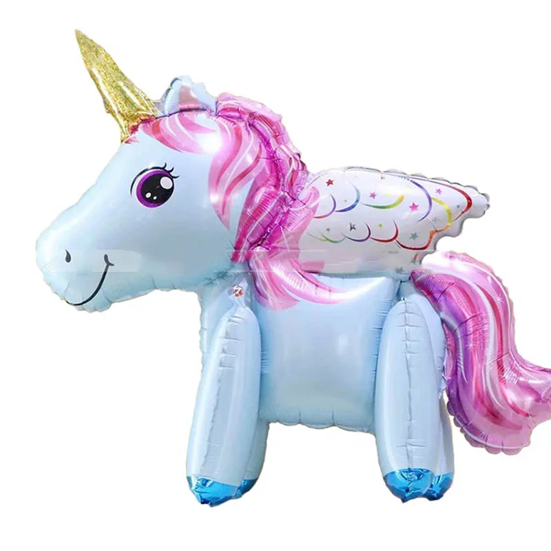 59cm pinkblue UNC 150 см розовая маленькая лошадка, фольгированные воздушные шары-единороги, животные, Гелиевый шар, единорог, с днем рождения, украшения, принадлежности, детские игрушки - Цвет: 59cm pinkblue UNC